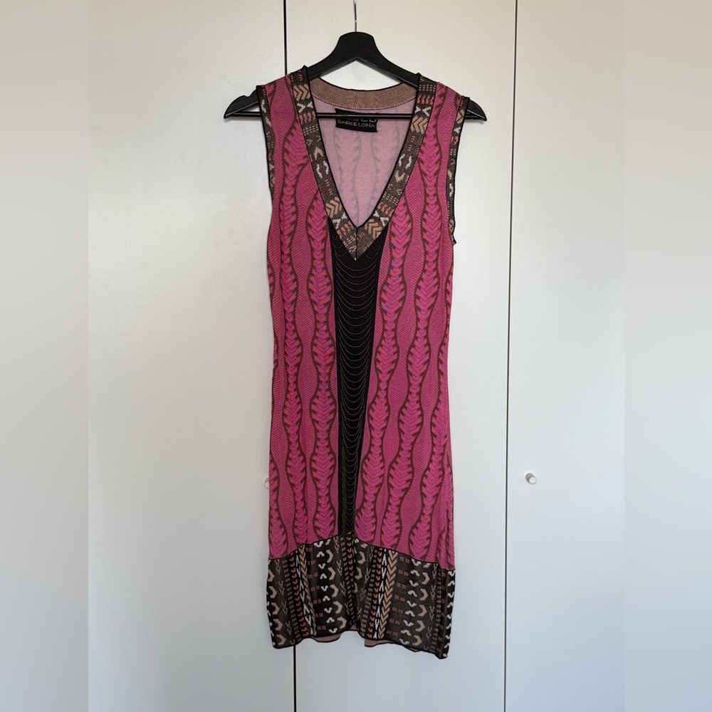 custo barcelona pink dress beaded detail
